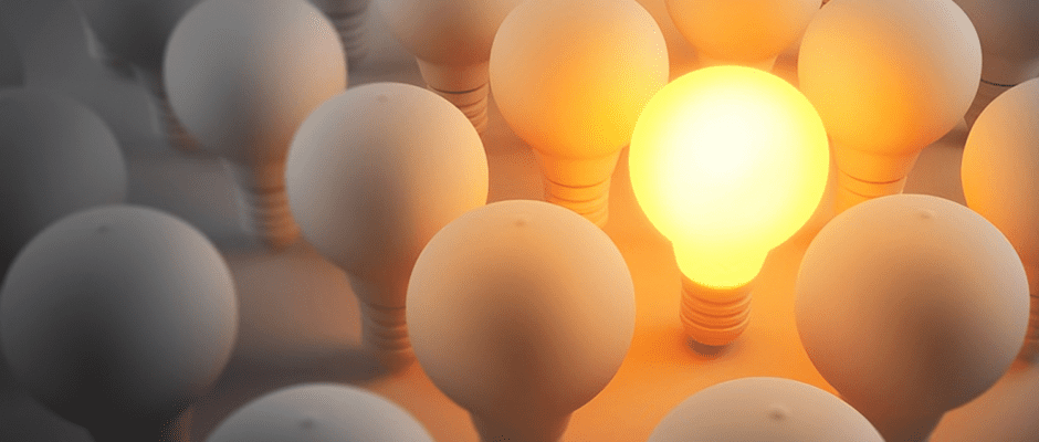 Vemos un foco que brilla entre muchos que están apagados