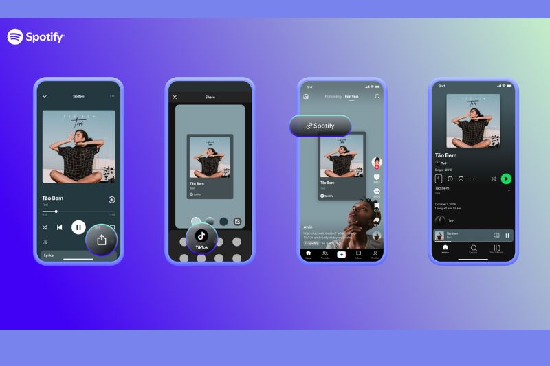 TikTok permite compartir canciones de Spotify y Apple Music en publicaciones y mensajes directos