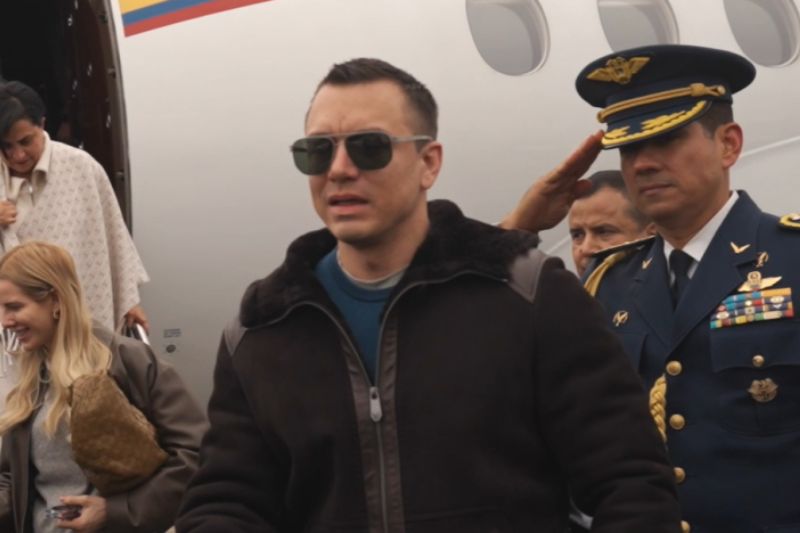 Noboa inicia agenda en Suiza con reuniones en Davos, FMI y Palantir